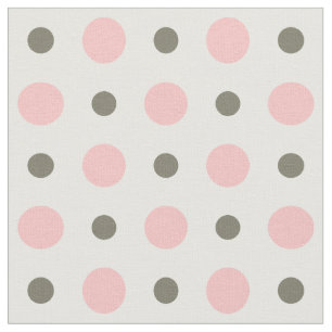 sage green and light pink dots on white fabric
