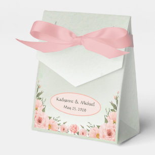 Sage Green and Peach  Favour Box