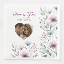 Sage Green and Plum Purple Botanical Wedding