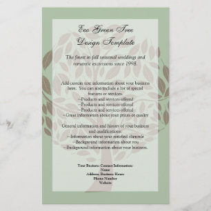 Sage Green and Soft Brown Stylised Eco Tree Flyer