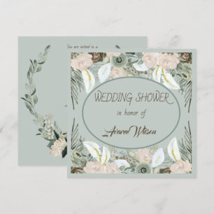Sage Green and Vanilla Cream Shower Invitation