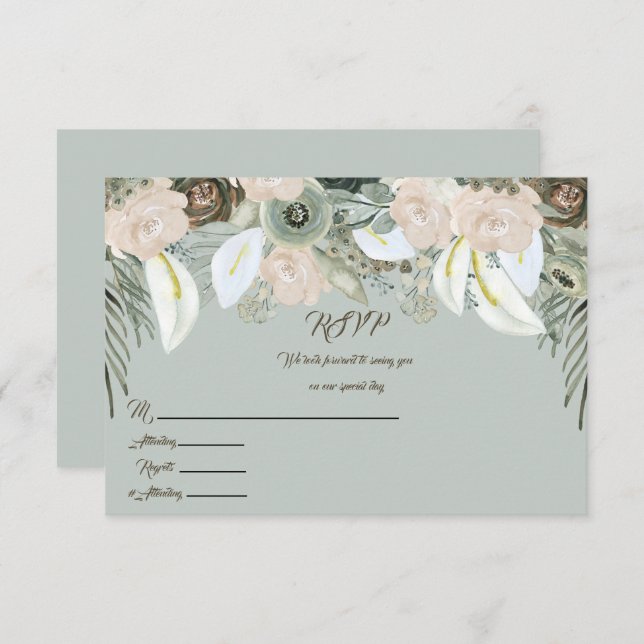 Sage Green and Vanilla Cream SVP Invitation (Front/Back)
