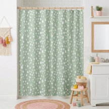 Sage Green and White Abstract Dots