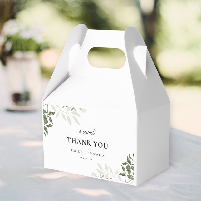 Sage Green and White Floral A Sweet Thank You Favour Box (Creator Uploaded)