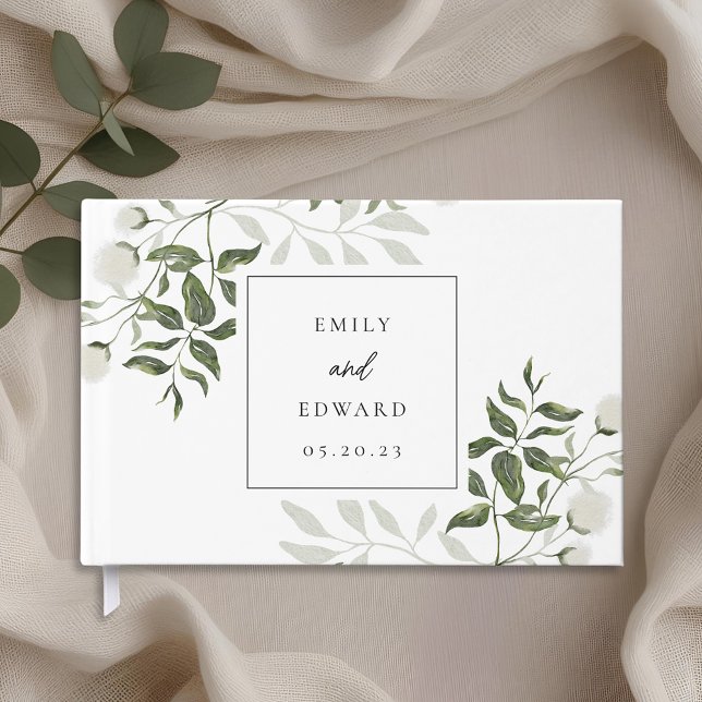 Sage Green and White Floral Wedding Guest Book (Creator Uploaded)