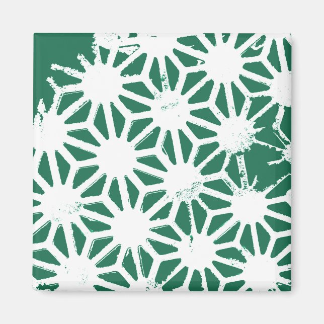 Sage green and white geometric pattern magnet (Front)
