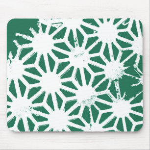 Sage green and white geometric pattern mouse pad