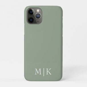 Sage Green and White   Modern Monogram Case-Mate iPhone Case