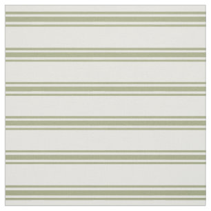 Sage Green and White Ticking Stripes Fabric