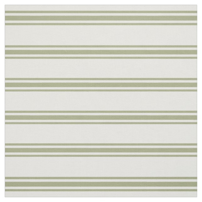 Sage Green and White Ticking Stripes Fabric (Swatch)