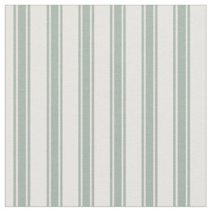 Sage Green and White Ticking Stripes Fabric
