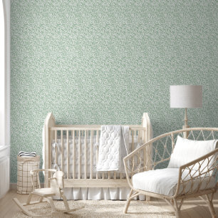 Sage Green and White Willow Bough Wallpaper