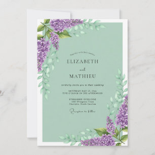 Sage Green Angelic Spring Wedding Invitation