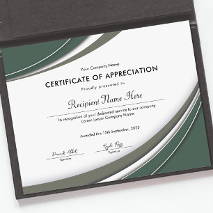 Sage Green Appreciation Certificate