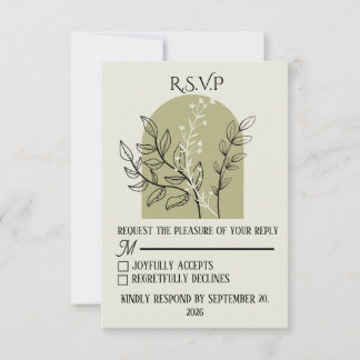 Sage Green Arch RSVP Card