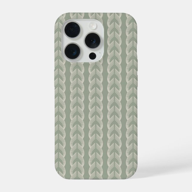 Sage Green Art Deco Arch Luxury Pattern iPhone Case (Back)
