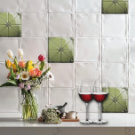 Sage Green Art Deco  Ceramic Tile<br><div class="desc">Beautiful sage green shiny ceramic tile with a floral center and corners.  

THIS IS A PRINTED IMAGE</div>