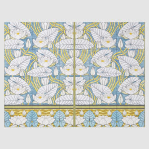 Sage Green Art Nouveau Water Lily Pattern Tissue Paper