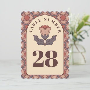 Sage Green Art Nouveau Wedding Table Number Card