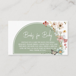 Sage Green Baby Bloom Baby Shower Books for Baby Enclosure Card