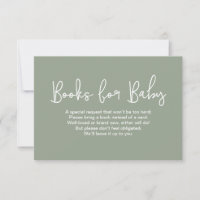 Sage Green Baby shower Book Request Digital print