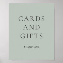 Sage Green Baby Shower Cards Gifts Sign