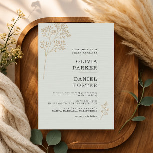 Sage Green Baby's Breathe Wedding Invitation