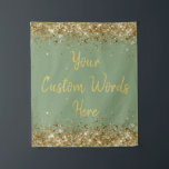 Sage Green Backdrop Birthday Party Photo Booth Tapestry<br><div class="desc">custom backdrop for photo booth,  birthday party twinkle 15th 18th,  glitter anniversary sweet 16 16th,  personalised 30th 21st 25th 35th,  bridal shower hen do wedding,  boy son man husband daughter,  girl wife prop bachelorette sparkle,  quinceanera 40th 50th 60th 70th,  bride sparkly vow renewal graduation,  grad dark sage green gold</div>
