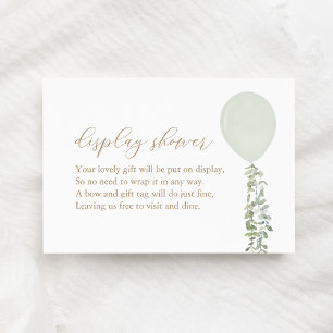 Sage Green Balloon Baby Shower Display Shower Enclosure Card
