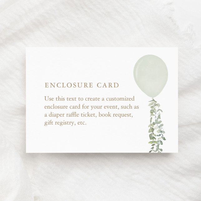 Sage Green Balloon Baby Shower Enclosure  (Creator Uploaded)