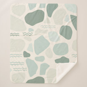 Sage Green Beach Glass Texture Coastal Aesthetic Sherpa Blanket