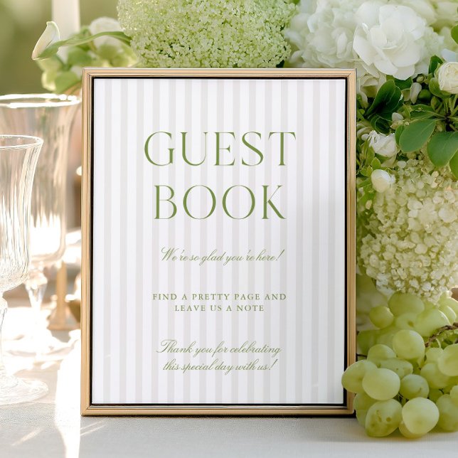 Sage Green & Beige Wedding Guest Book Sign (Sage Green & Beige Wedding Guest Book Sign)