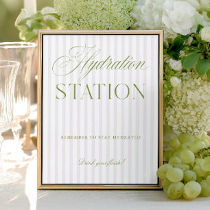 Sage Green & Beige Wedding Hydration Station Sign