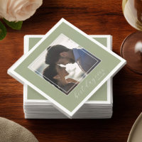 Sage Green Best Day Ever Photo Wedding Cocktail