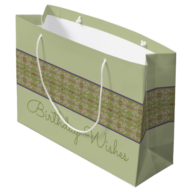 Sage Green Birthday Tote Gift Bag (Back Angled)