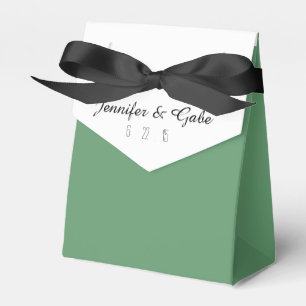 Sage Green Black and White Wedding Favour Box
