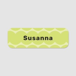 Sage Green Black Bold Y2k Retro Squiggle Magnetic Name Tag