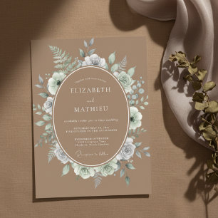 Sage Green Blossom Wedding Invitation