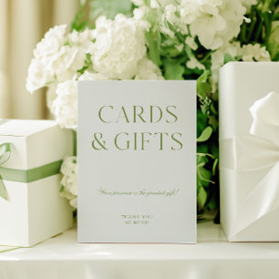 Sage Green & Blue Cards & Gifts Wedding Sign