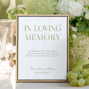 Sage Green & Blue In Loving Memory Sign