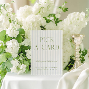 Sage Green & Blue Pick a Card  Wedding Sign