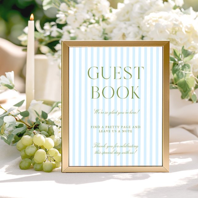 Sage Green & Blue Wedding Guest Book Sign (Sage Green & Blue Wedding Guest Book Sign)