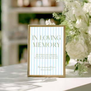 Sage Green & Blue Wedding In Loving Memory Sign Invitation
