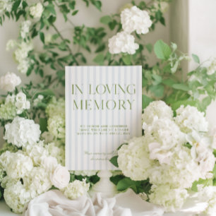 Sage Green & Blue Wedding In Loving Memory Sign Invitation