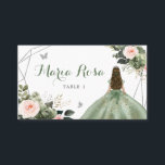 Sage Green Blush Girl Sweet 16th Birthday Place Card<br><div class="desc">Sage Green Blush Girl Sweet 16th Birthday Place Card</div>