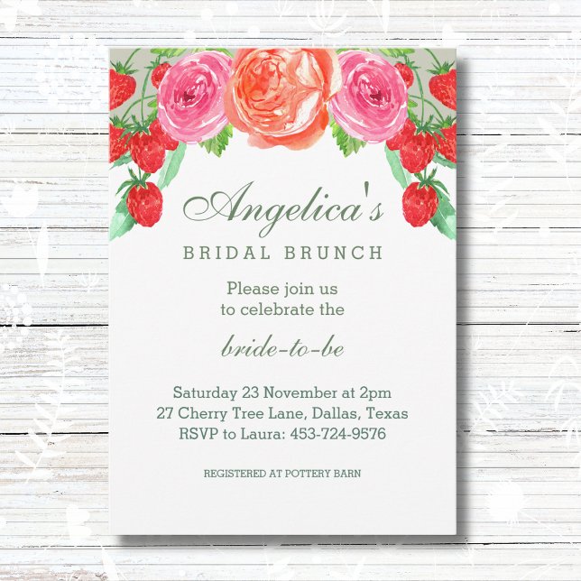 Sage Green Blush Pink Peach Peony Bridal Brunch Invitation (Creator Uploaded)