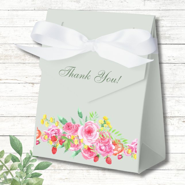 Sage Green Blush Pink Peony Bridal Shower  Favour Box (Creator Uploaded)