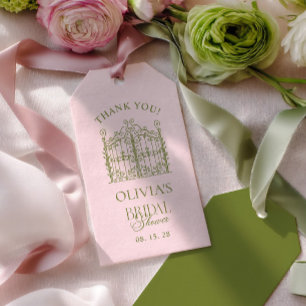 Sage Green & Blush Thank You Bridal Shower Gift Tags
