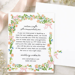 Sage Green Blush Watercolor Rococo Wedding Details Enclosure Card