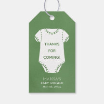 Sage Green Bodysuit Baby Shower Favour Gift Tags
